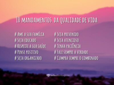 10 mandamentos da qualidade de vida