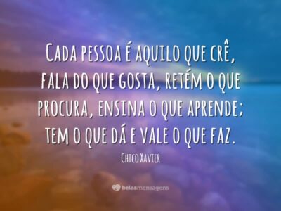 Cada pessoa é aquilo que crê