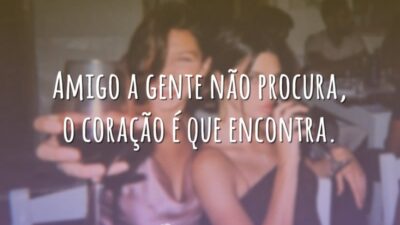 Amigo a gente não procura, o coração é que encontra.
