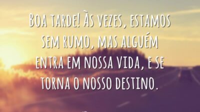 Boa tarde! Às vezes, estamos sem rumo, mas alguém entra em nossa&hellip;