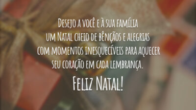 Desejo a você e à sua família um Natal cheio de bênçãos&hellip;
