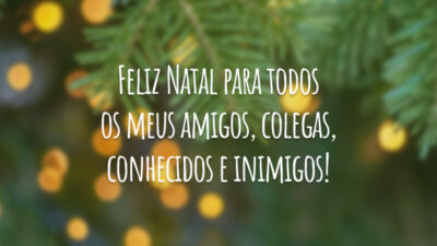 Feliz Natal para todos os meus amigos, colegas, conhecidos e inimigos!