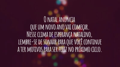 O natal anuncia que um novo ano vai começar. Nesse clima de&hellip;