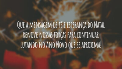 Que a mensagem de fé e esperança do Natal renove nossas forças&hellip;