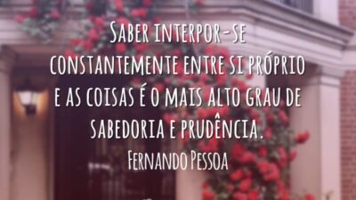 Saber interpor-se constantemente entre si próprio e as coisas é o mais&hellip;