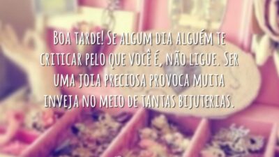 Boa tarde! Se algum dia alguém te criticar pelo que você é,&hellip;