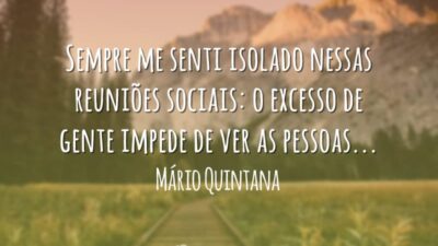 Sempre me senti isolado nessas reuniões sociais: o excesso de gente impede&hellip;
