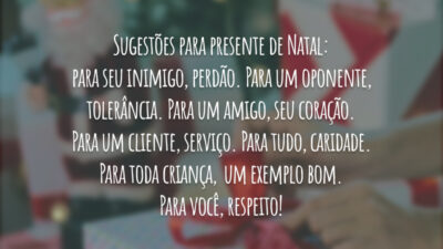 Sugestões para presente de Natal: para seu inimigo, perdão. Para um oponente,&hellip;
