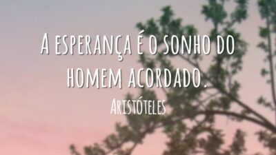 A esperança é o sonho do homem acordado.