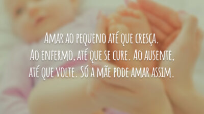 Amar ao pequeno até que cresça. Ao enfermo, até que se cure.&hellip;