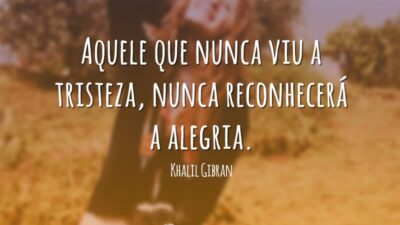 Aquele que nunca viu a tristeza, nunca reconhecerá a alegria.
