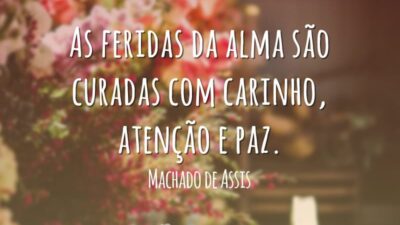 As feridas da alma são curadas com carinho, atenção e paz.