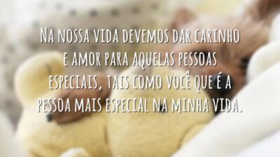 Na nossa vida devemos dar carinho e amor para aquelas pessoas especiais,&hellip;