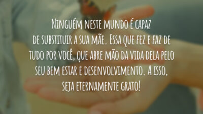 Ninguém neste mundo é capaz de substituir a sua mãe. Essa que&hellip;
