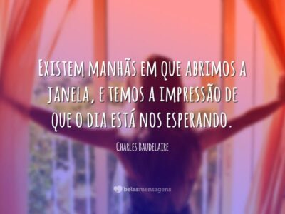 Existem manhãs em que abrimos a janela