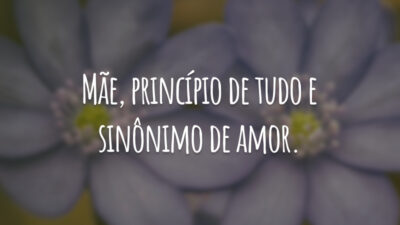 Mãe, princípio de tudo e sinônimo de amor.