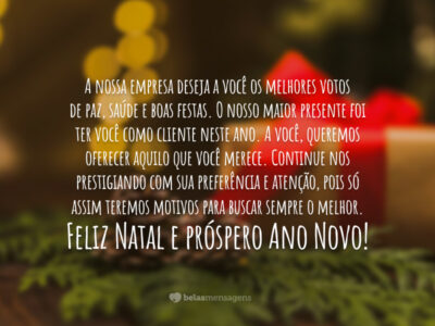 Feliz Natal aos clientes