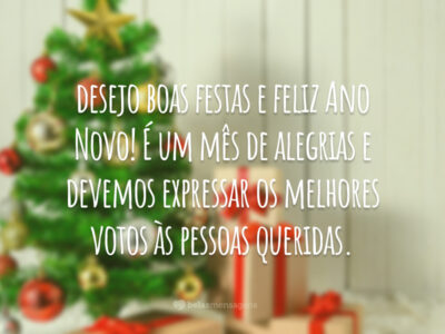 Boas festas e feliz Ano Novo