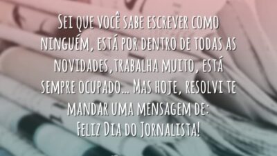 Feliz dia do jornalista