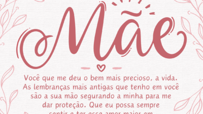 Mensagem carinhosa para mãe