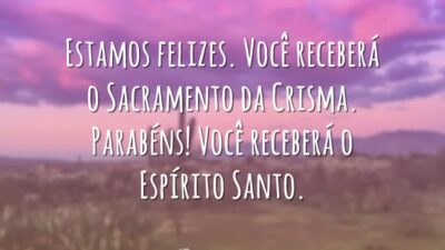 Parabéns pela crisma