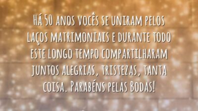 Mensagem de parabéns pelas bodas de ouro