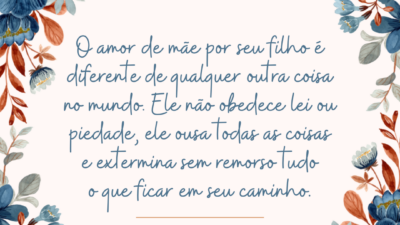 O amor de mãe por seu filho é diferente de qualquer outra&hellip;