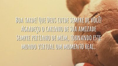 Boa tarde! Que Deus cuide sempre de você!