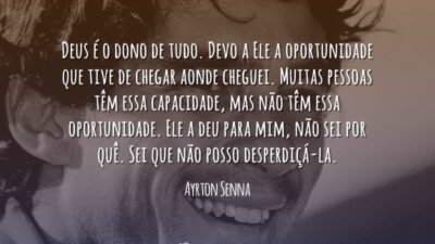 Deus é o dono de tudo. Devo a Ele a oportunidade que&hellip;