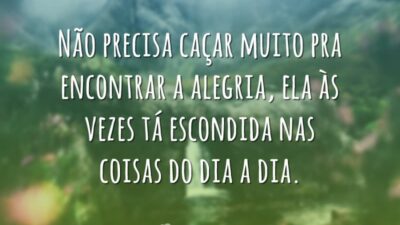 Não precisa caçar muito pra encontrar a alegria, ela às vezes tá&hellip;