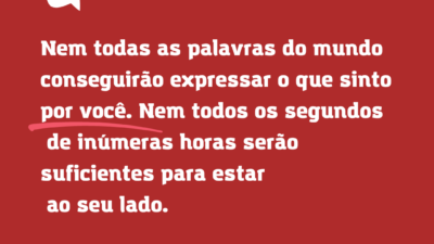 Nem todas as palavras do mundo conseguirão expressar o que sinto por&hellip;