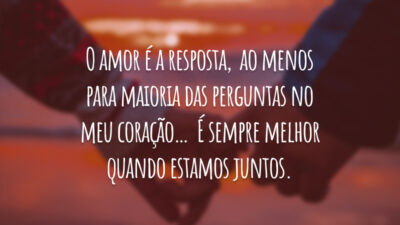 O amor é a resposta ao menos para maioria das perguntas no&hellip;