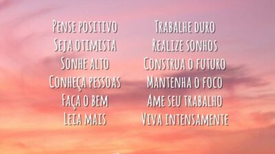 Pense positivo, seja otimista