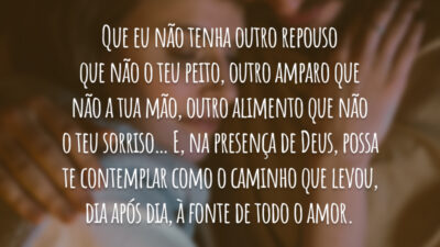 Que eu não tenha outro repouso que não o teu peito, outro&hellip;