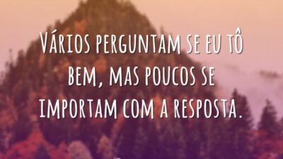 Vários perguntam se eu tô bem, mas poucos se importam com a&hellip;