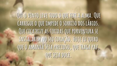 Que o vento leve tudo que fere a alma