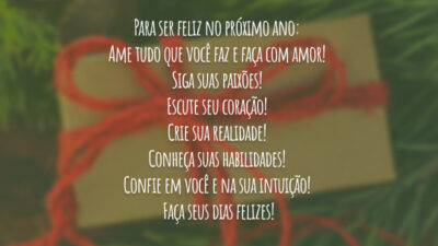 Para ser feliz no próximo ano