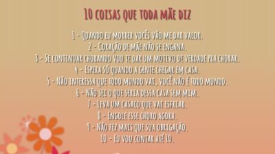 10 coisas que toda mãe diz