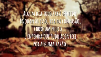 Algum dia tudo fará sentido