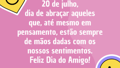 20 de julho, dia de abraçar aqueles que, até mesmo em pensamento,&hellip;