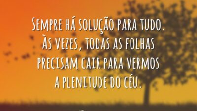 Há solução para tudo