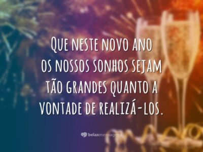 Que neste novo ano os nossos sonhos