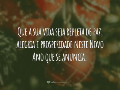 Paz, alegria e prosperidade