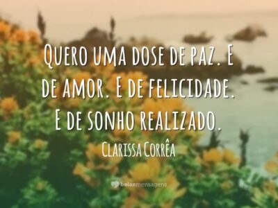 Uma dose de paz, amor…