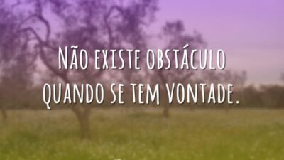 Não existe obstáculo quando se tem vontade.