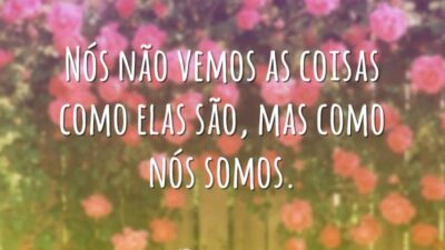 Nós não vemos as coisas como elas são, mas como nós somos.