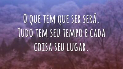 O que tem que ser será. Tudo tem seu tempo e cada&hellip;
