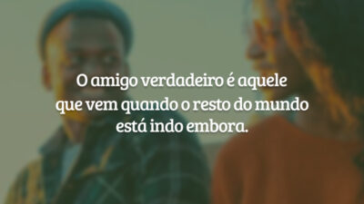 O amigo verdadeiro é aquele que vem quando o resto do mundo&hellip;