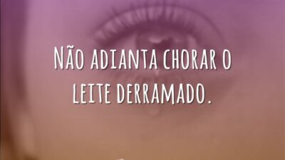 Não adianta chorar o leite derramado.