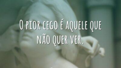 O pior cego é aquele que não quer ver.